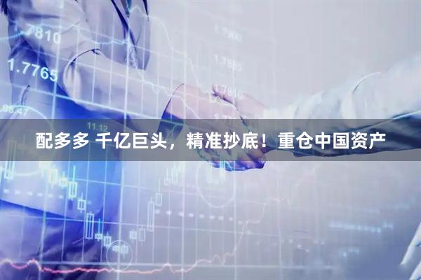 配多多 千亿巨头，精准抄底！重仓中国资产